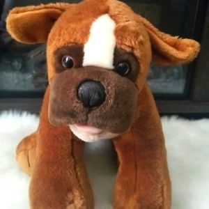 Build A Bear Workshop Brown Boxer Dog Plush Stuffed Animal 15" Retired Plushie